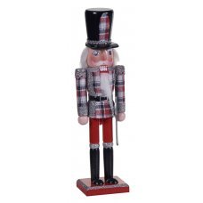 Χριστουγεννιάτικος Διακοσμητικός Ξύλινος Καρυοθραύστης με Μαύρο Καπέλο (38cm)